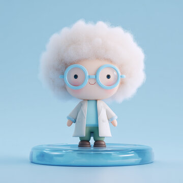 3d little man in the laboratory