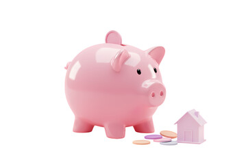 Obraz premium Money Savings for Home Investment on white background