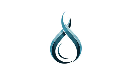 Abstract Blue Water Droplet Logo Design.