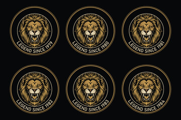 Golden lion T-Shirt Designs with legend since 1997 to 1984 on black