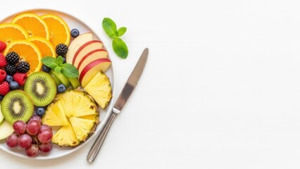 Vibrant fresh fruit platter with assorted slices