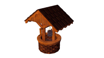 屋根のある井戸のイラスト
