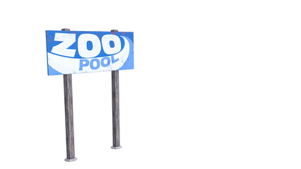 青い看板のイラスト