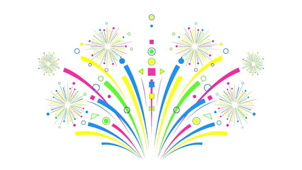 Vibrant Abstract Fireworks Burst Illustration for Celebrations