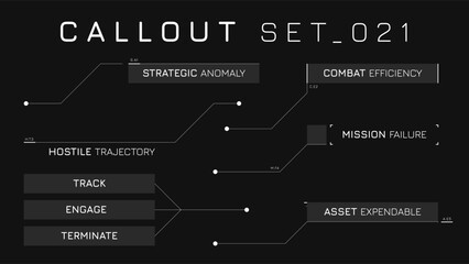 Callout Hud Set With Smooth Wireframe Boxes For Analytics