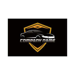 Elegant and attractive modern sports car logo design inspiration template