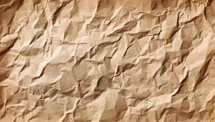 Textured background of aged crumpled parchment paper showing deep folds and shadows creating a rustic vintage feel for creative projects
