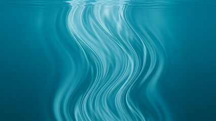 underwater background featuring wavy light rays and blue liquid ripples beneath the water surface for environmental science and spa marketing projects