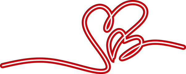 Fototapeta premium Neon Heart Shaped Continuous Line