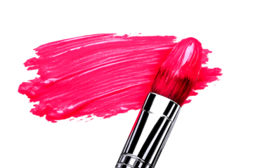 A brush sweeping across with a bold pink flourish.