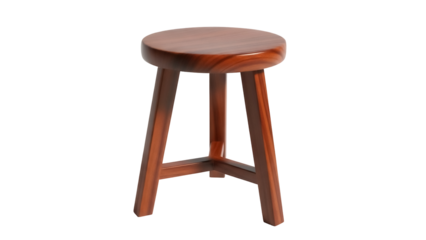 Wooden stool PNG isolated on transparent background, round seat furniture for home decor and seating solutions