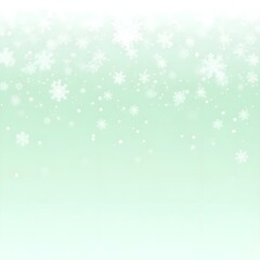 Fototapeta premium 초록 민트 연두색 톤 컬러 파스텔크라데이션 위로 하얀눈송이 아이콘 패턴Green mint light green tone color pastel cardion white snowflake icon pattern