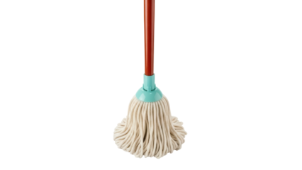 Cotton string mop isolated PNG, cleaning equipment for floor washing and household chores on transparent background