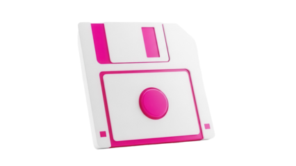 Retro floppy disk PNG isolated on transparent background, vintage computer storage media for data backup and nostalgic design
