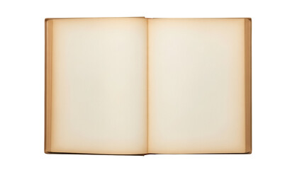 Open book PNG isolated on transparent background, blank pages of old book for writing or drawing, vintage style book with empty sheets