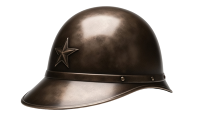 Soviet SSh-40 steel helmet PNG isolated on transparent background, military headgear for historical reenactment and design projects