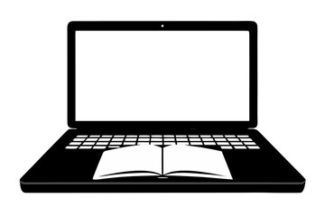  laptop silhouette vector,  laptop black symbol
