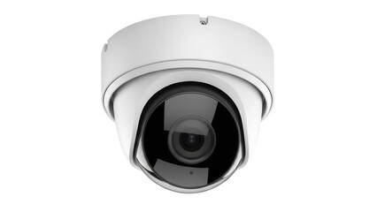 White dome security camera PNG isolated on transparent background, surveillance system for safety and protection © LUXSTORY