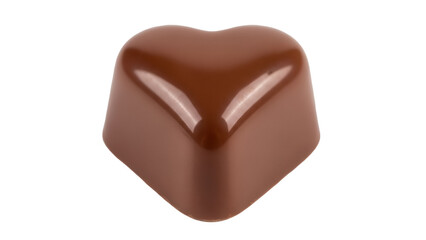 Obraz premium Heart-shaped milk chocolate candy isolated PNG, sweet treat for Valentine s Day and romantic occasions, confectionery delight on transparent background
