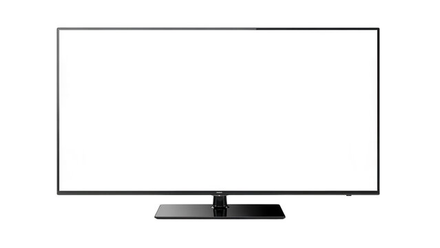 Modern black TV isolated PNG on transparent background, television set for home entertainment and media display