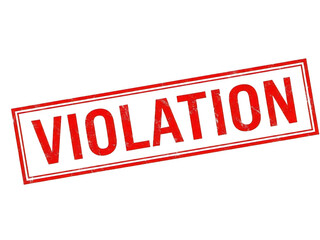 Red violation stamp with text isolated vector graphic on transparent background