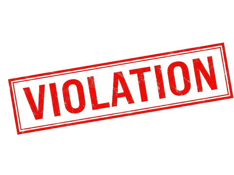 Red violation stamp with text isolated vector graphic on transparent background