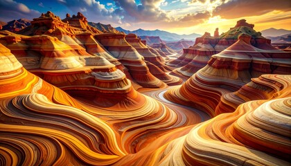 abstract animated visualization of geological deposits