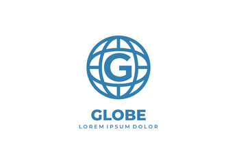 Letter G with globe concept logo design for your branding and identity