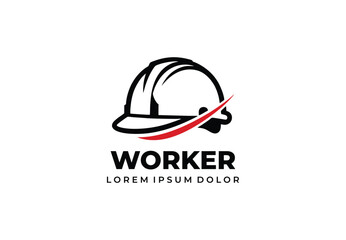Hard hat safety concept logo design for your branding and identity