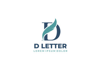 Letter D feather concept logo design for your branding and identity
