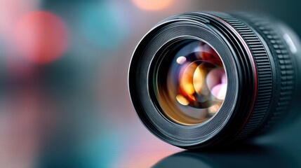 Camera lens closeup