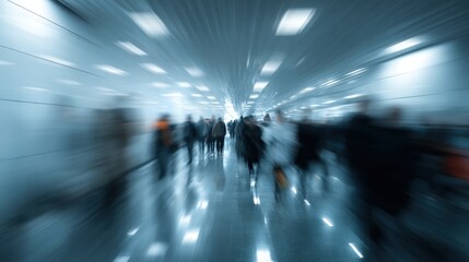 Abstract people walk