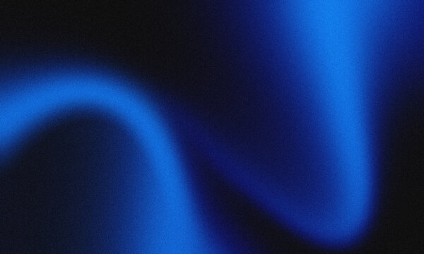 Dark Blue Gradient Abstract Background blurry wave pattern, with retro grain noise texture effect, design for copy space
