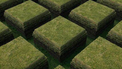 Cubic Verdancy. A Layered Exploration of Geometric Greenery, Texture, and Depth.