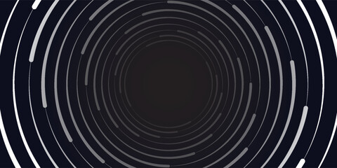Obraz premium Abstract Circular Pattern Vector Background. Round Colorful Arcs Spiral Backdrop. Moving Circles. 3D Tunnel Depth Effect. Vector Illustration. Radial Speed Lines