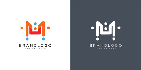Minimal Letter mu logo. Abstract mu business logo design background