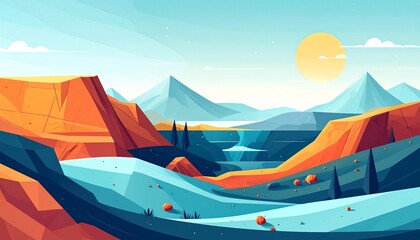 geometric underground layers representing geological deposits