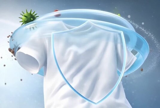 White t-shirts are protected from harmful germs and bacteria thanks to the antibacterial protection of laundry detergent or fabric softener.