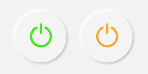 On and off switch buttons in neumorphism style. Vector illustration