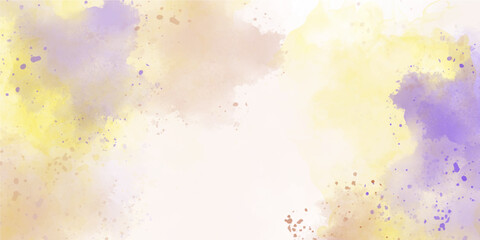 Obraz premium purple shades and Yellow watercolor paper textured illustration for grunge design