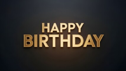 Fototapeta premium Golden happy birthday greeting card