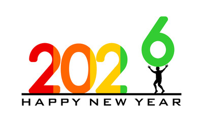 Happy new year 2026 Hard work symbol design