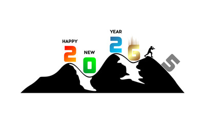 Happy new year 2026 by hitting number 5 design
