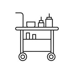 Fototapeta premium Outline of a cart with containers on top on transparent background silhouette