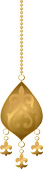 Golden pendant with Kazakh ornament in soft 3D style № S1-01