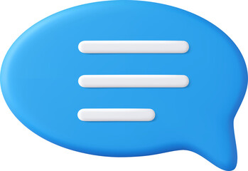 3d Blank white speech bubble pin