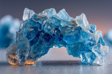 Obraz premium Miniature candy glacier cave dessert with translucent arches and sparkling sugar shards