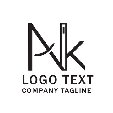 nk or ak or aik or naik  lettet logo design 