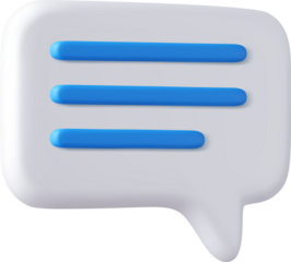 3d Blank white speech bubble pin