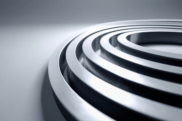 Black and white striped swirl pattern, optical motion illusion with rotating depth effect